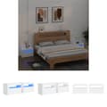 Miniatyrbillede 1 af 11: The Living Store sengeborde med LED-lys 2 stk. 60x35x40 cm hvid -  Natborde