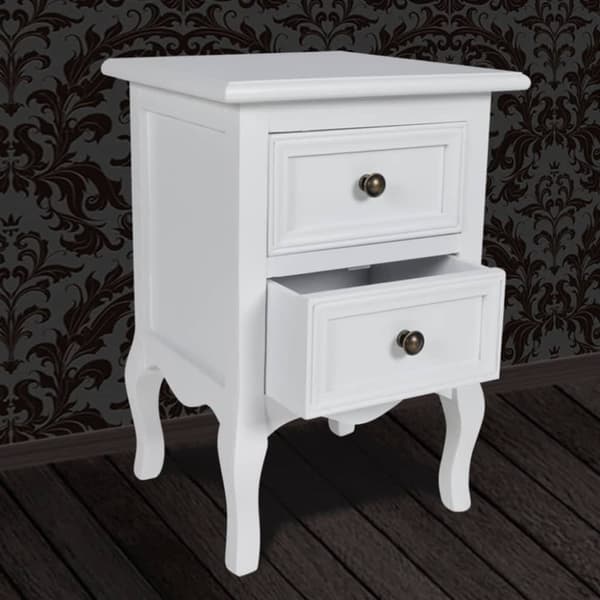 The Living Store sengeborde 2 stk. med 2 skuffer MDF hvid - Natborde