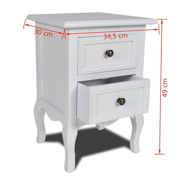 The Living Store sengeborde 2 stk. med 2 skuffer MDF hvid -  Natborde