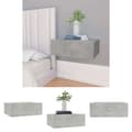 Pikkukuva 1 / 8: The Living Store Kelluva yöpöytä betoninharmaa 40x30x15 cm tekninen puu -  Yöpöydät