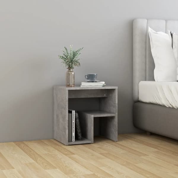 The Living Store Yöpöydät 2 kpl betoninharmaa 40x30x40 cm tekninen puu -  Yöpöydät