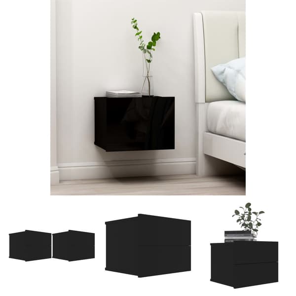 The Living Store Sängbord 2 st svart 40x30x30 cm spånskiva - Nattduksbord