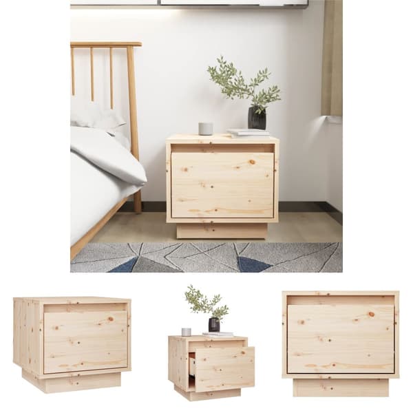 The Living Store Sängbord 35x34x32 cm massiv furu - Nattduksbord