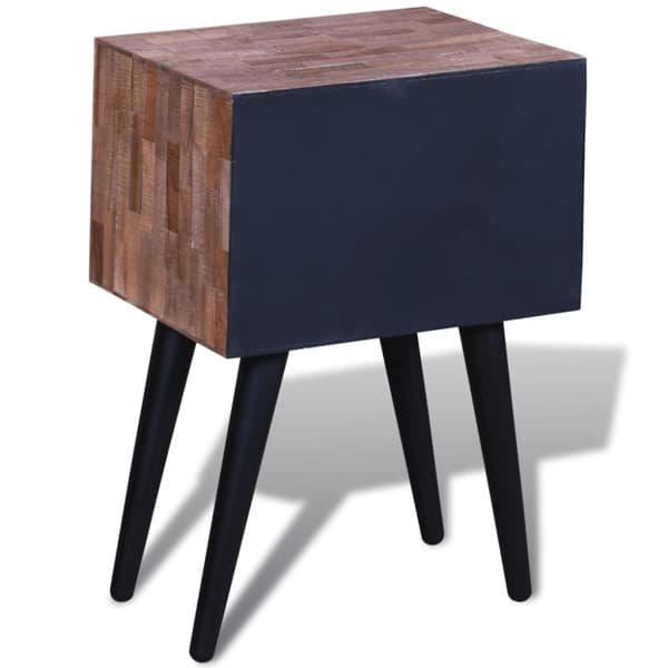 The Living Store Sängbord med 2 lådor massiv återvunnen teak -  Nattduksbord