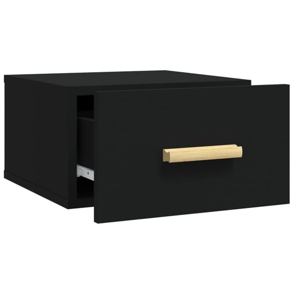 The Living Store væghængt sengebord 35x35x20 cm sort -  Natborde