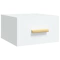 Miniatyrbild 3 av 10: The Living Store Väggmonterat sängbord vit 35x35x20 cm -  Nattduksbord