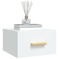 Miniatyrbild 5 av 10: The Living Store Väggmonterat sängbord vit 35x35x20 cm -  Nattduksbord