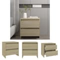Miniatyrbillede 1 af 9: The Living Store sengebord 45x34,5x44,5 cm konstrueret træ sonoma-eg -  Natborde