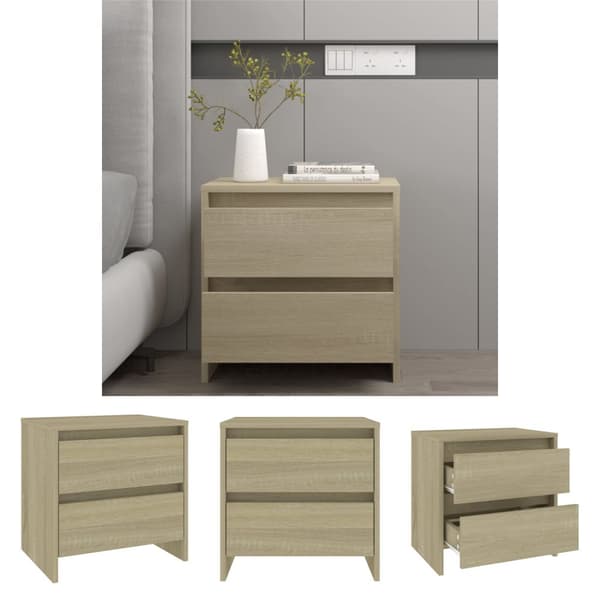 The Living Store sengebord 45x34,5x44,5 cm konstrueret træ sonoma-eg -  Natborde