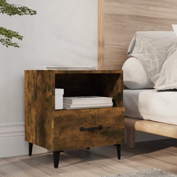 The Living Store Yöpöydät 2 kpl savutammi tekninen puu - Yöpöydät