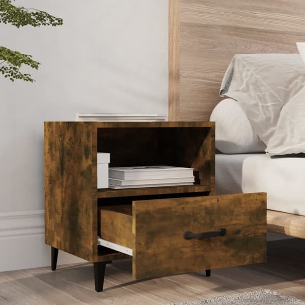 The Living Store Yöpöydät 2 kpl savutammi tekninen puu - Yöpöydät