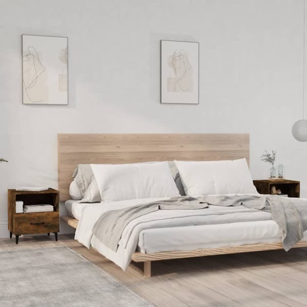 The Living Store Yöpöydät 2 kpl savutammi tekninen puu - Yöpöydät