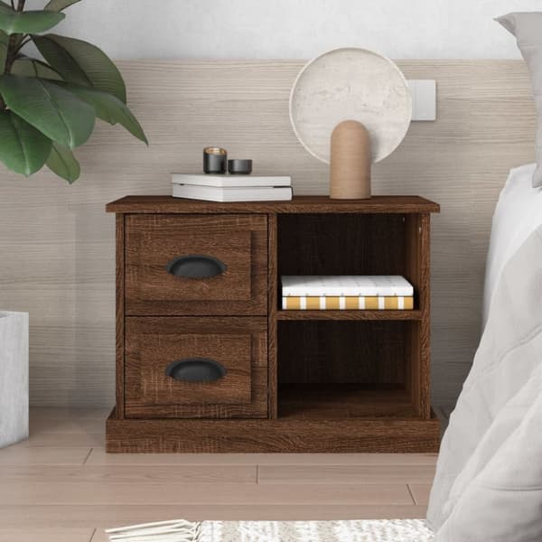 The Living Store sengebord 60x35,5x45 cm brun egetræsfarve - Natborde
