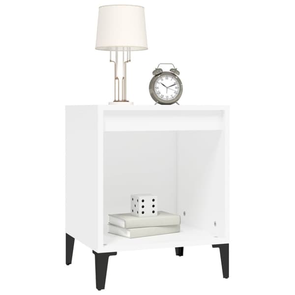 The Living Store sengeborde 2 stk. 40x35x50 cm hvid -  Natborde