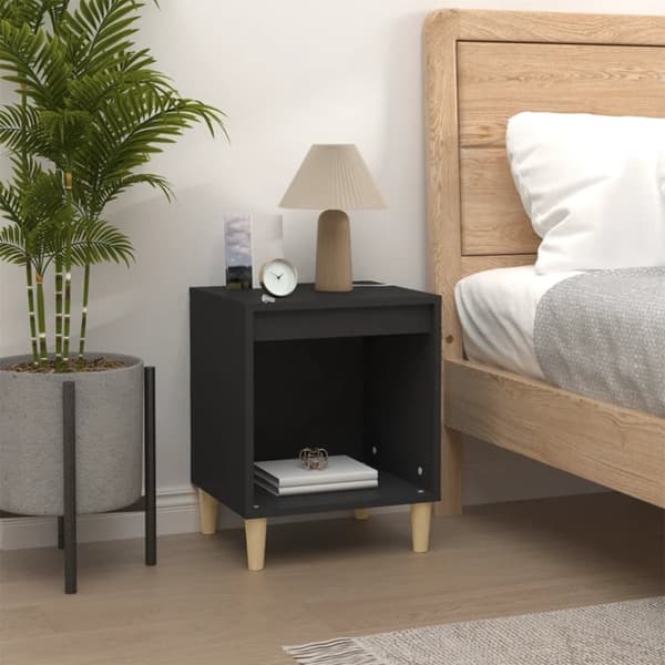 The Living Store sengeborde 2 stk. 40x35x50 cm sort - Natborde