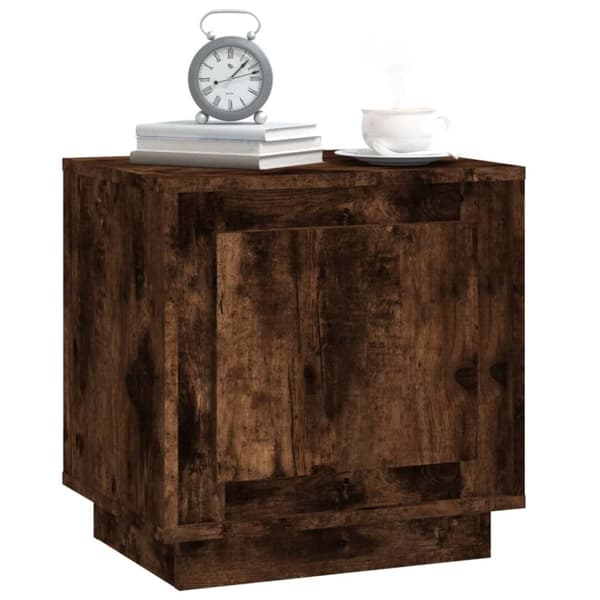 The Living Store sengeborde 2 stk. 44x35x45 cm konstrueret træ røget egetræ - Natborde