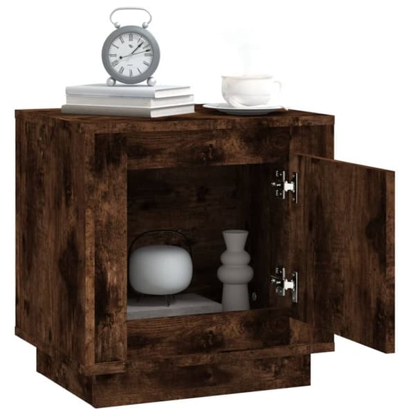 The Living Store sengeborde 2 stk. 44x35x45 cm konstrueret træ røget egetræ - Natborde