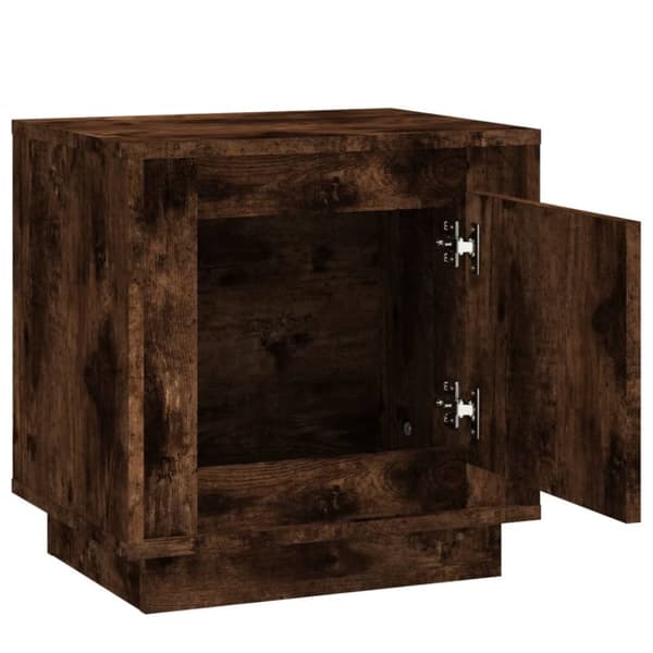 The Living Store sengeborde 2 stk. 44x35x45 cm konstrueret træ røget egetræ - Natborde