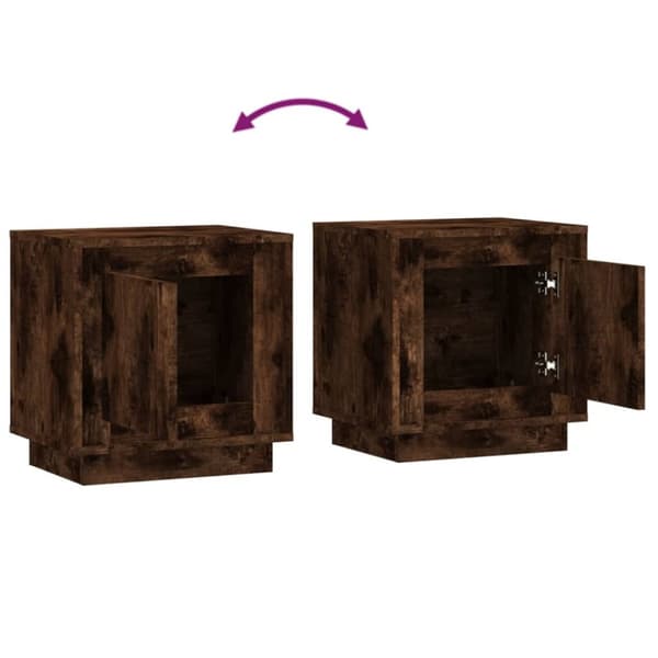 The Living Store sengeborde 2 stk. 44x35x45 cm konstrueret træ røget egetræ - Natborde