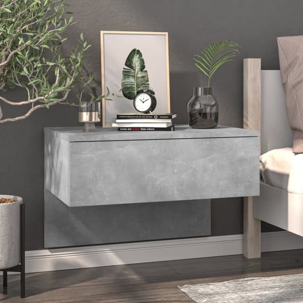 The Living Store væghængt sengebord betongrå - Natborde