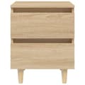 Pikkukuva 5 / 11: The Living Store Yöpöydät täysmäntyiset jalat 2 kpl Sonoma tammi 40x35x50 cm -  Yöpöydät