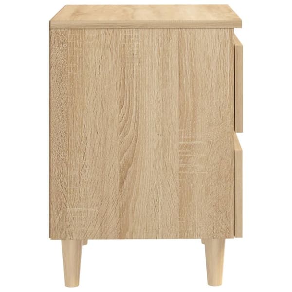 The Living Store Yöpöydät täysmäntyiset jalat 2 kpl Sonoma tammi 40x35x50 cm -  Yöpöydät