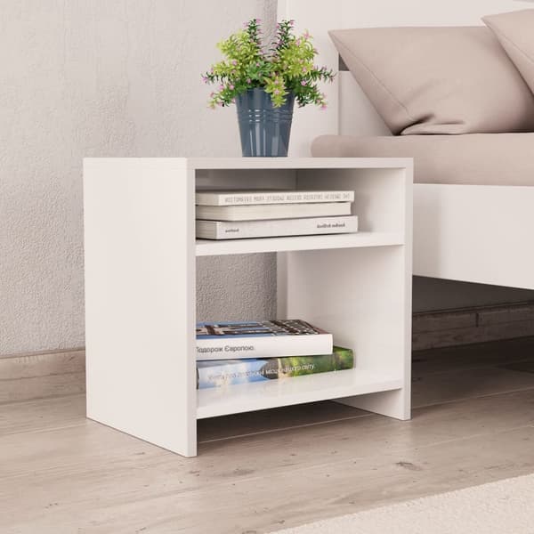 The Living Store Sängbord 2 st vit 40x30x40 cm konstruerat trä - Nattduksbord