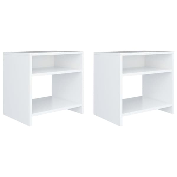The Living Store Sängbord 2 st vit 40x30x40 cm konstruerat trä - Nattduksbord