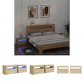 Miniatyrbild 1 av 11: The Living Store Sängbord 2 st med LED-belysning Sonoma ek 60x35x40 cm -  Nattduksbord