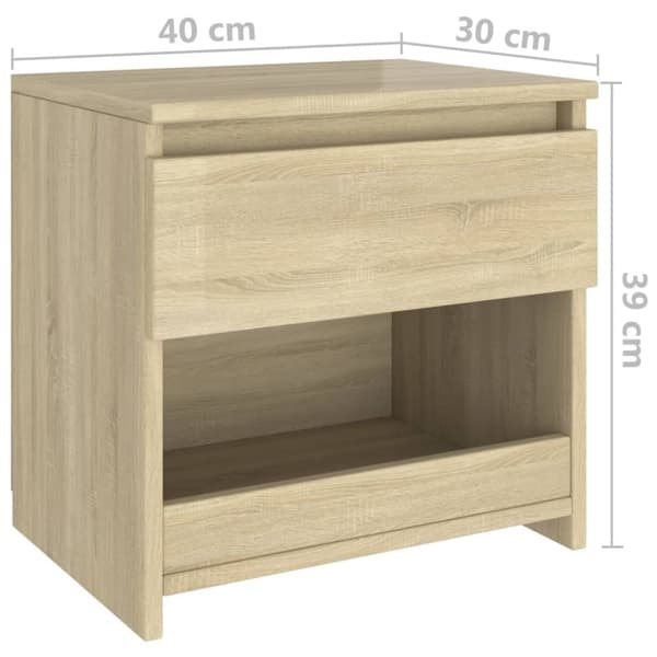 The Living Store Yöpöydät 2 kpl Sonoma tammi 40x30x39 cm tekninen puu - Yöpöydät