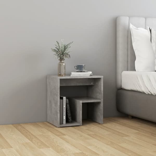 The Living Store Sängbord betonggrå 40x30x40 cm konstruerat trä - Nattduksbord