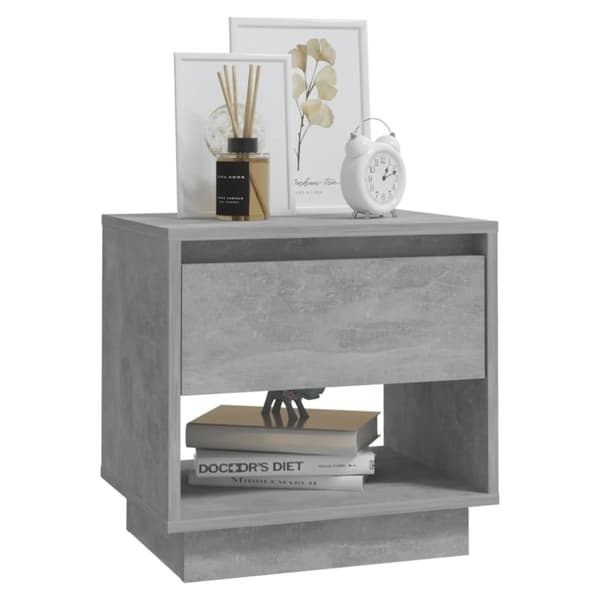 The Living Store sengebord 45x34x44 cm konstrueret træ betongrå -  Natborde