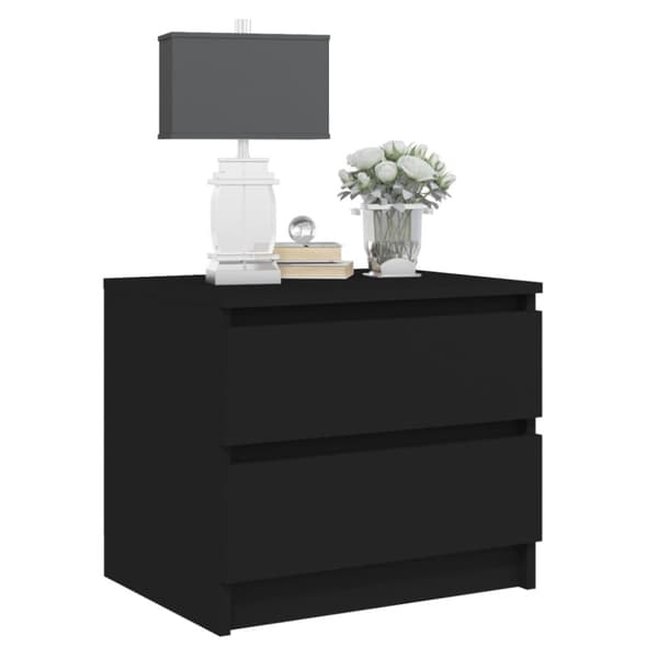 The Living Store sengeskabe 2 stk. 50x39x43,5 cm spånplade sort - Natborde