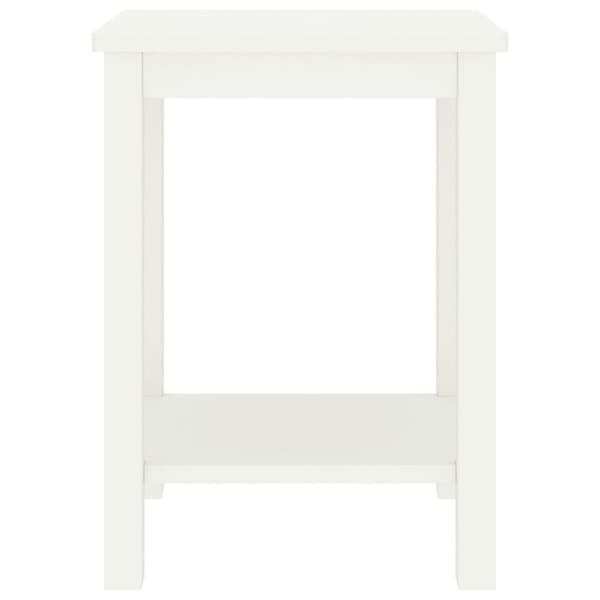 The Living Store Sängbord vit 35x30x47 cm massiv furu - Nattduksbord