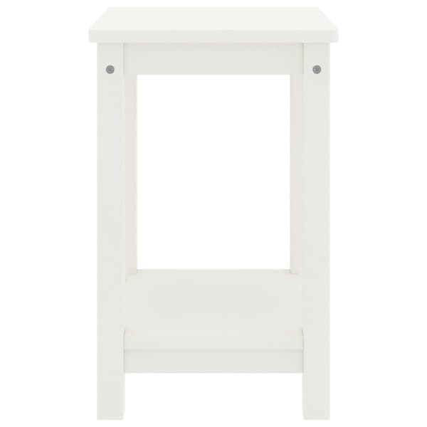 The Living Store Sängbord vit 35x30x47 cm massiv furu - Nattduksbord