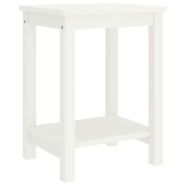 The Living Store Sängbord vit 35x30x47 cm massiv furu - Nattduksbord