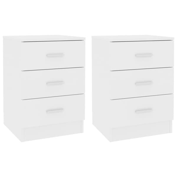 The Living Store sengeborde 2 stk. 38x35x56 cm konstrueret træ hvid -  Natborde