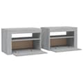Pikkukuva 6 / 11: The Living Store Yöpöydät 2 kpl LED-valoilla harmaa Sonoma 60x35x40 cm -  Yöpöydät
