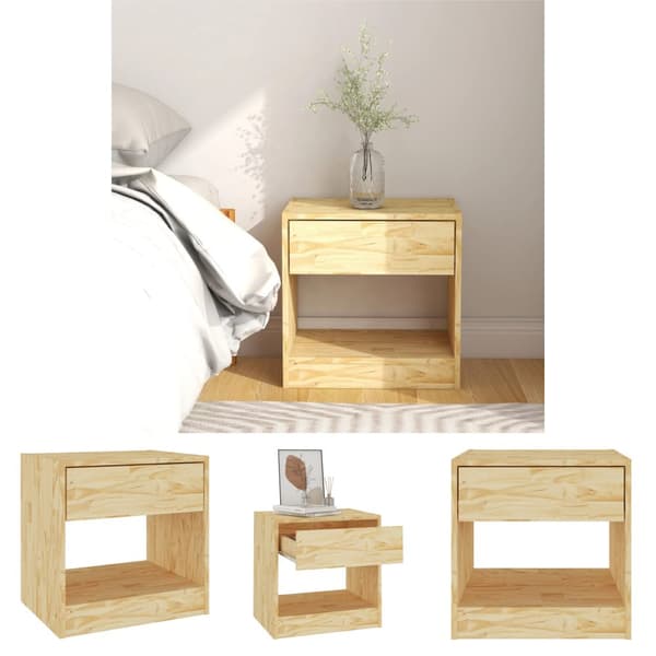 The Living Store Sängbord 40x31x40 cm massiv furu - Nattduksbord
