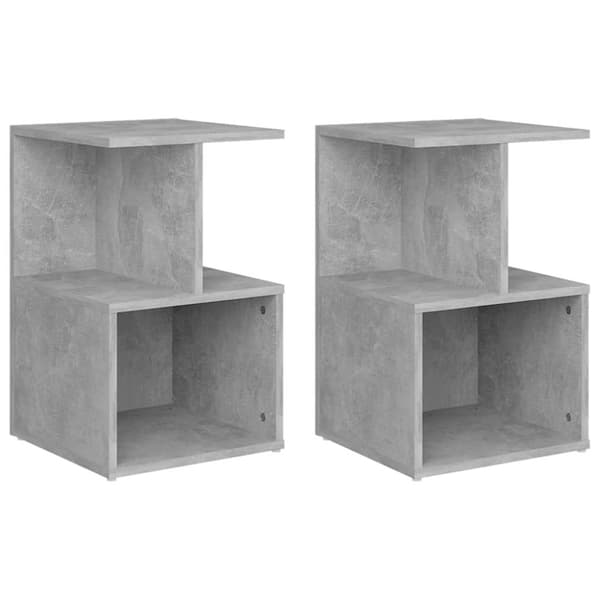 The Living Store sengeskabe 2 stk. 35x35x55 cm spånplade betongrå - Natborde