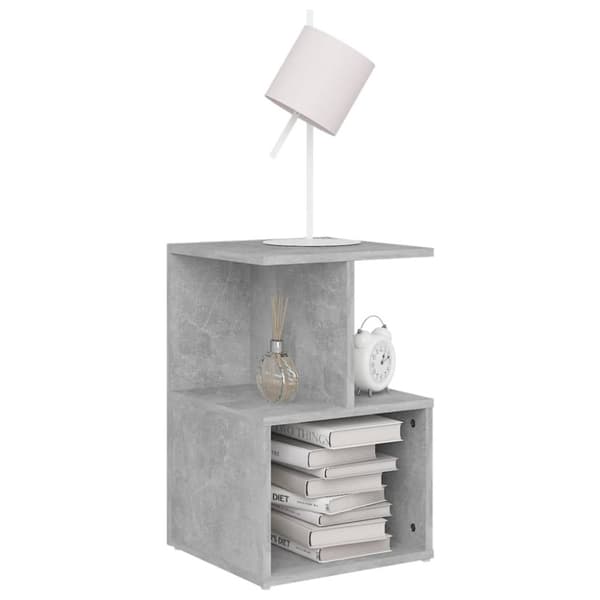 The Living Store sengeskabe 2 stk. 35x35x55 cm spånplade betongrå - Natborde