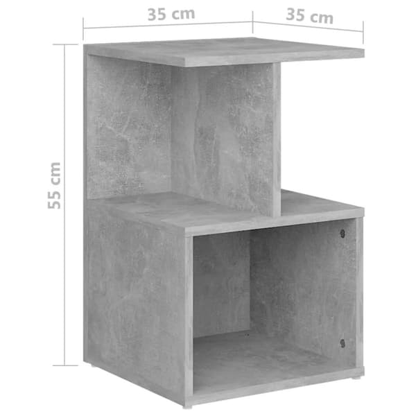 The Living Store sengeskabe 2 stk. 35x35x55 cm spånplade betongrå - Natborde