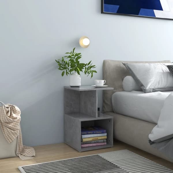 The Living Store sengeskabe 2 stk. 35x35x55 cm spånplade betongrå - Natborde