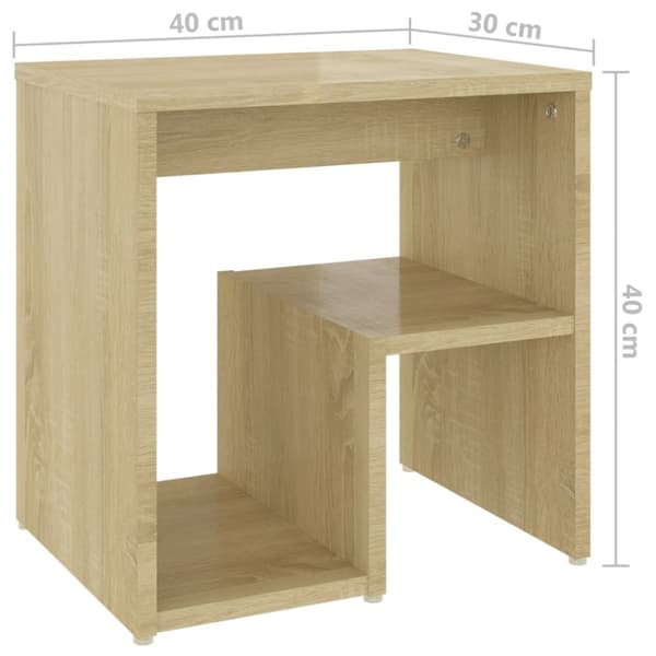 The Living Store sengeskab 40x30x40 cm konstrueret træ sonoma-eg - Natborde