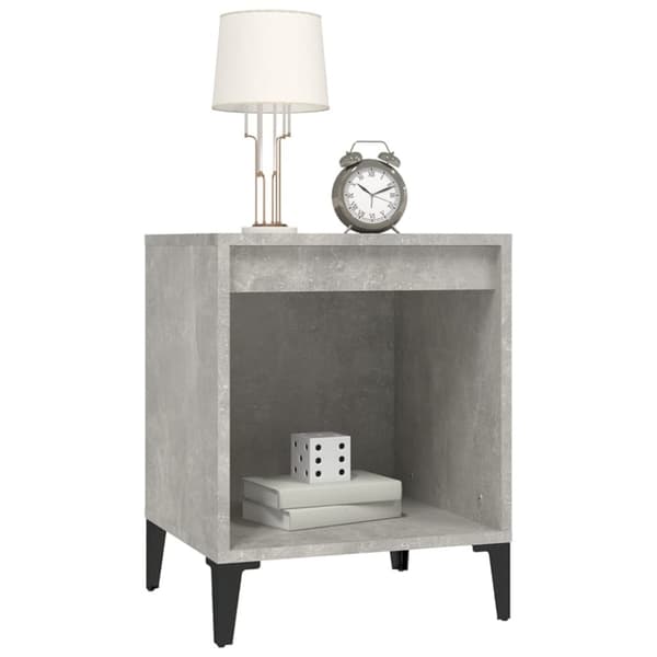The Living Store Sängbord 2 st betonggrå 40x35x50 cm - Nattduksbord