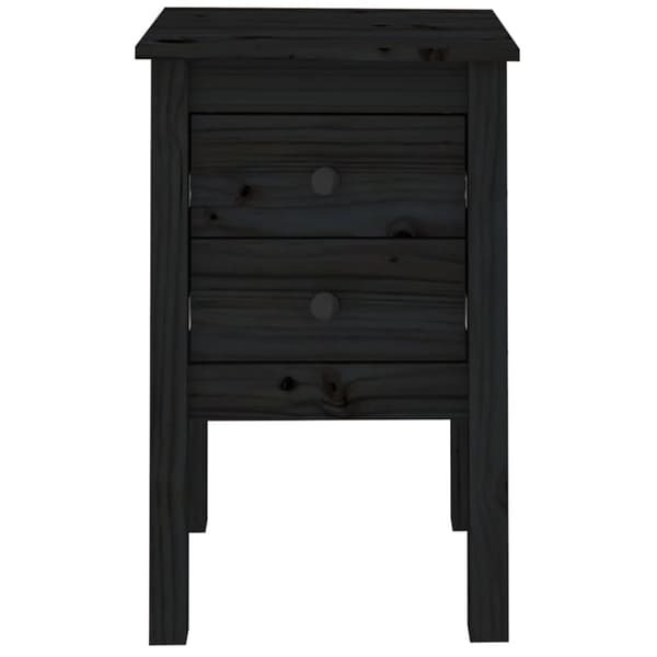 The Living Store Sängbord 2 st svart 40x35x61,5 cm massiv furu -  Nattduksbord