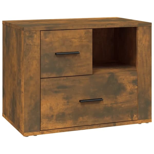 The Living Store sengebord 60x36x45 cm konstrueret træ røget egetræsfarve - Natborde