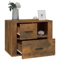 Miniatyrbillede 6 af 11: The Living Store sengebord 60x36x45 cm konstrueret træ røget egetræsfarve -  Natborde