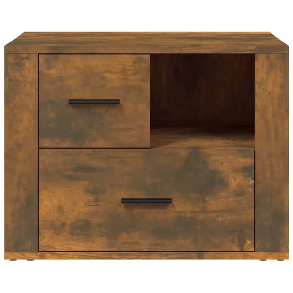 The Living Store sengebord 60x36x45 cm konstrueret træ røget egetræsfarve - Natborde