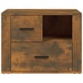 Miniatyrbillede 7 af 11: The Living Store sengebord 60x36x45 cm konstrueret træ røget egetræsfarve -  Natborde
